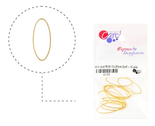 [06132] Marco oval R100 10x25mm/Golfi x 10 und