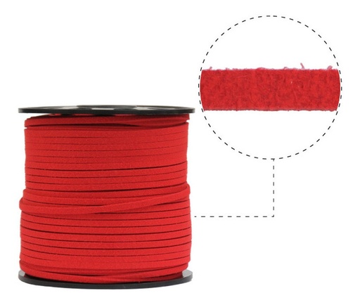 [04504] Cuero plano gamuzado 3mm #1044 rojo x rollo de 100yd