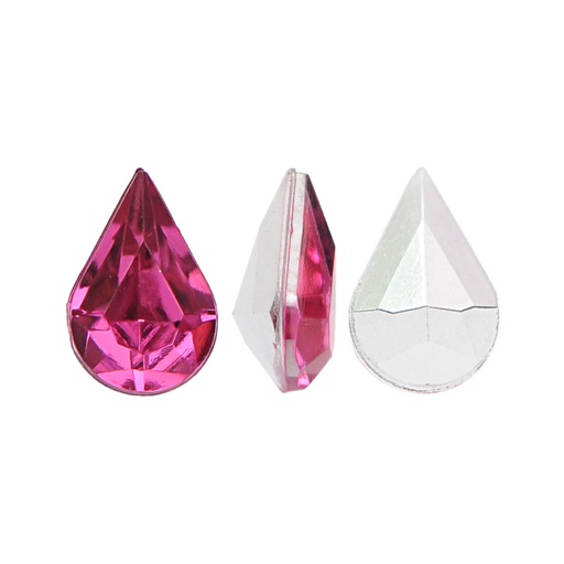 [06419] Acrilico K1017 gota con cono  4x6mm indian pink 24 x und