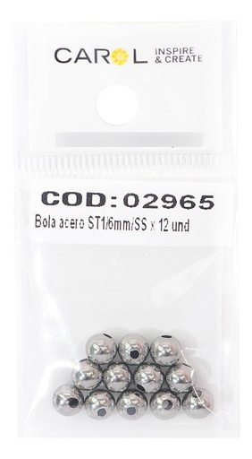 [02965] Bola acero ST1/6mm/SS x 12 und