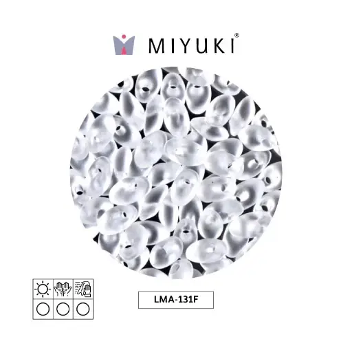 [09886] Miyuki long magatama 4x7mm LMA0131F matte crystal x 250g