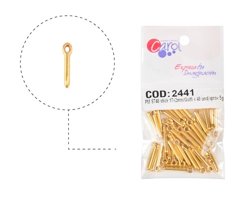 [02441] Plastimetal S748 stick 17x2mm/Golfi x 48 und(aprox 5gr)