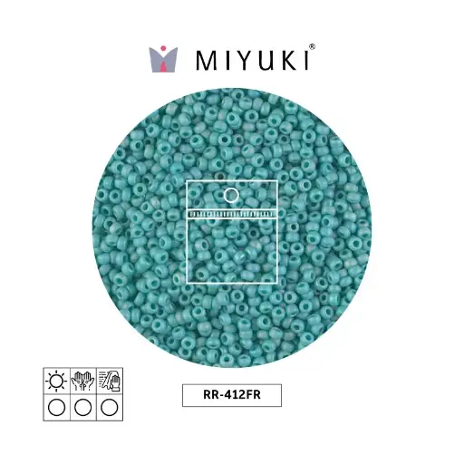 [26980] Mostacilla Miyuki rocalla 11/0 RR0412FR matte opaque turquoise green AB x 25g