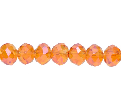 [10938] Murano rondela facetada 6mm crystal copper 316 x 95und