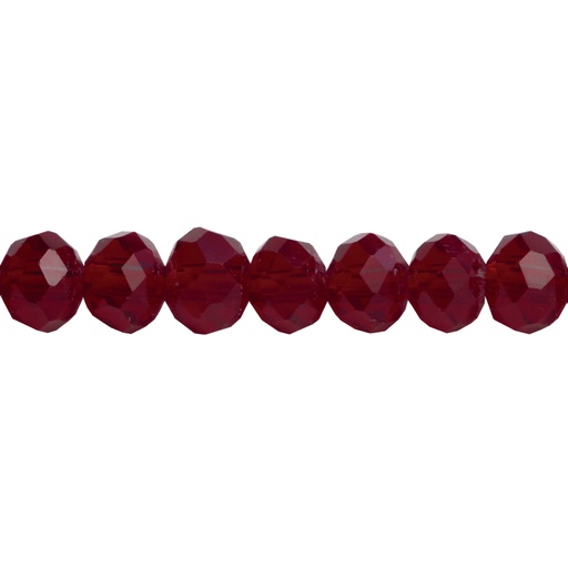 [23043] Murano rondela facetada 6mm ruby 39 x 95unds