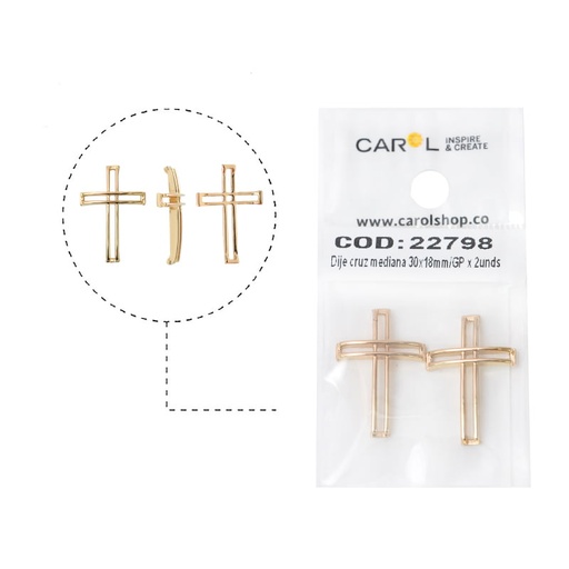 [22798] Aretes chandelier x 3 cristales en rodio x par