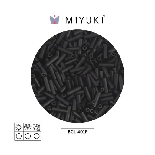 [18232] Miyuki bugle 6mm BGL0401F matte black x 250G