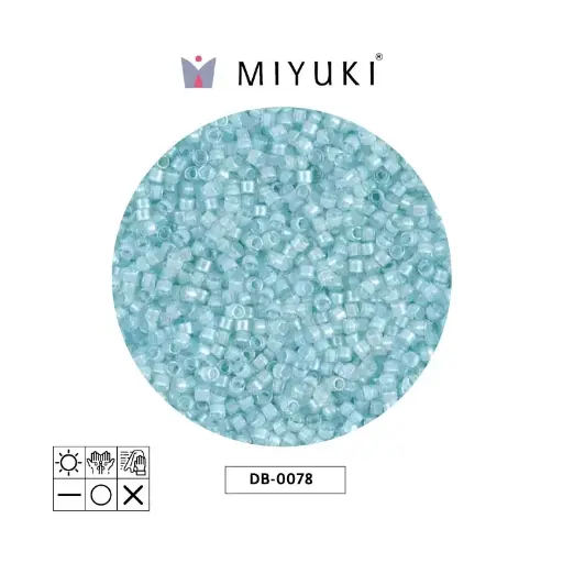 [20337] Miyuki delica 11/0 DB0078 aqua mist lined crystal luster x 50g