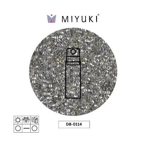 [07257] Miyuki delica 11/0 DB0114 transparent silver grey gold luster x 10g