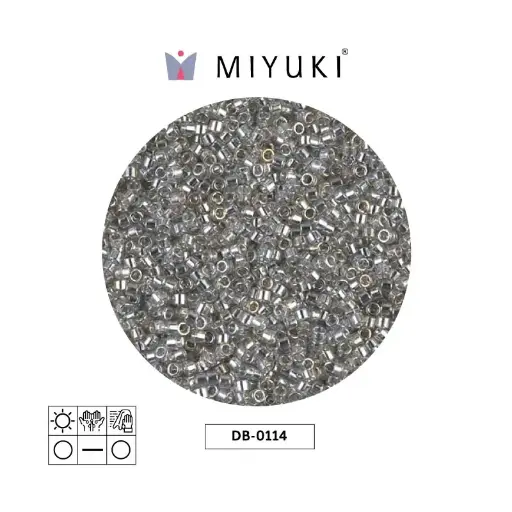 [29329] Miyuki delica 11/0 DB0114 transparent silver grey gold luster x 50g