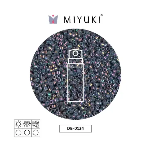 [07266] Miyuki delica 11/0 DB0134 opaque purple grey rainbow luster x 10g