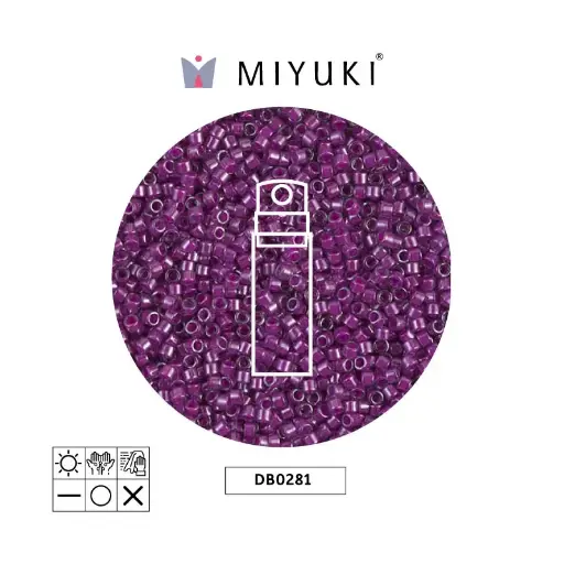 [12820] Miyuki delica 11/0 DB0281 fuchsia lined crystal luster x 10g