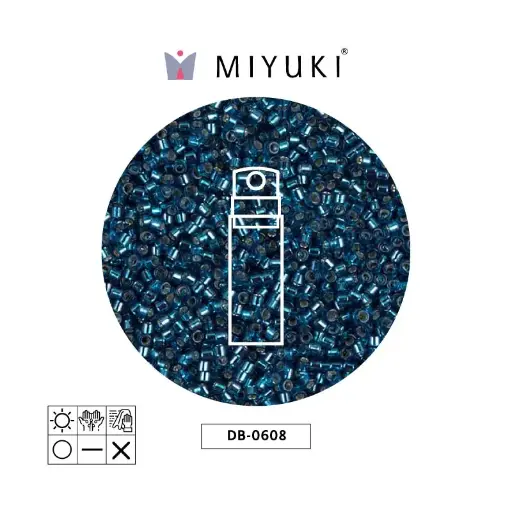 [16988] Miyuki delica 11/0 DB0608 silver lined blue zircon x 10g