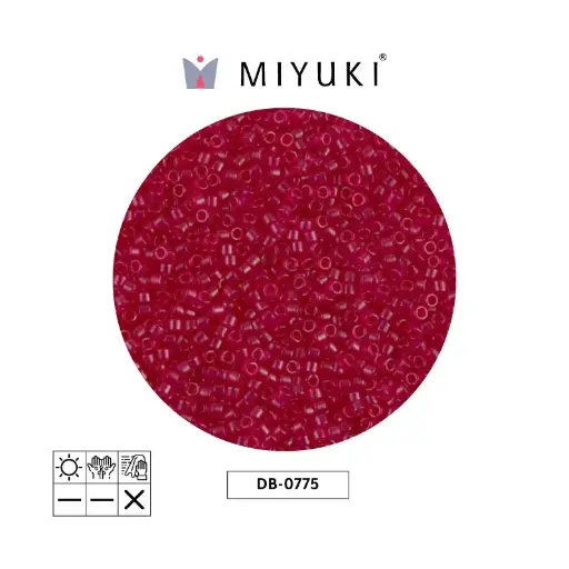 [18237] Miyuki delica 11/0 DB0775 frosted transparent scarlet x 50g