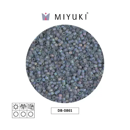 [27201] Miyuki delica 11/0 DB0863 matte tran grey AB x 50g