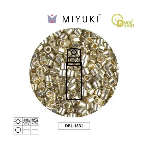 [08852] Miyuki delica 8/0 DBL1831 galvanized silver duracoat x 10g