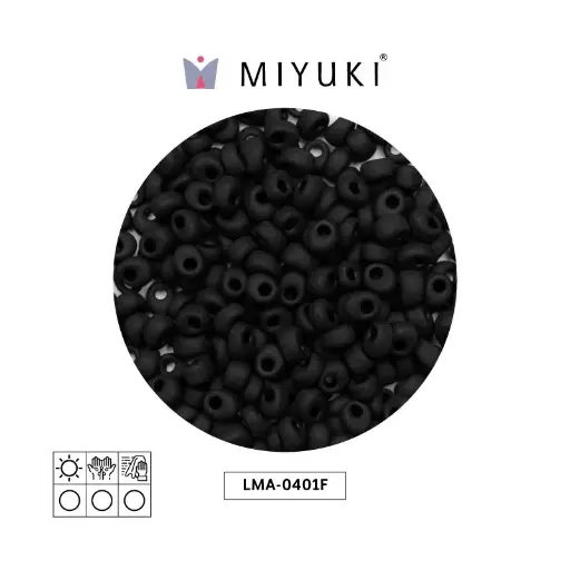 [32050] Miyuki long magatama 4x7mm LMA0401F opaque matte black x 250g