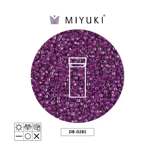 [30830] Miyuki delica 11/0 DB0281 fuchsia lined crystal luster x 3g