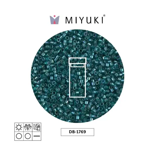 [18119] Miyuki delica 11/0 DB1769 sparkling aqua green lined crystal AB x 3g