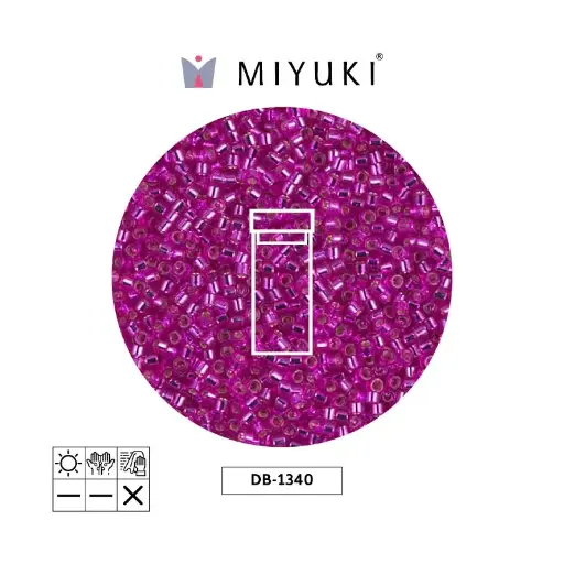 [10549] Miyuki delica 11/0 DB1340 silver lined bright fuchsia x 3g