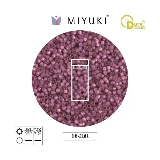 [10547] Miyuki delica 11/0 DB2181 silver lined rosebud matte x 3g