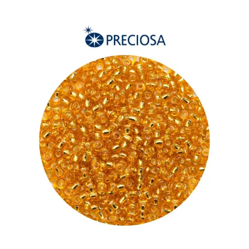 [12184] Mostacilla checa preciosa 8/0 3mm 17050 dorado oscuro x 500g