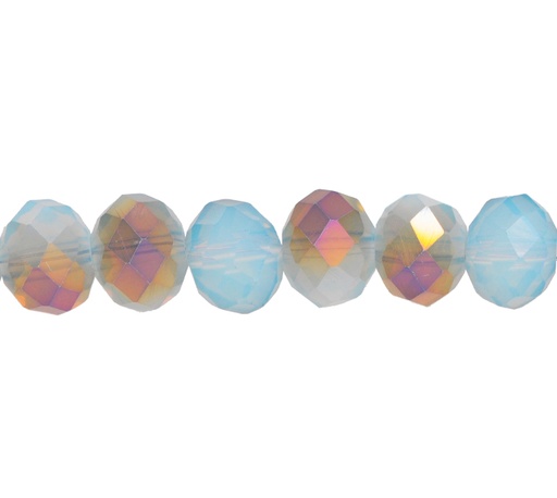 [11234] Murano rondela facetada 8mm opal blue 356 x 72und