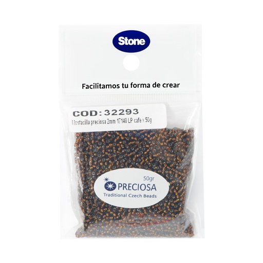 [32293] Mostacilla checa preciosa 2mm 17140 LP cafe x 50g