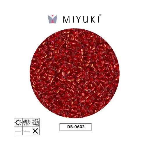 [10407] Miyuki delica 11/0 DB0602 red silver lined x 50g