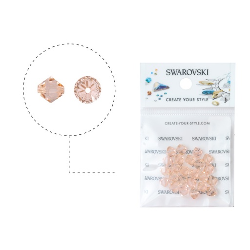 [24934] 5328 swarovski rombo light peach 6mm x 24unds