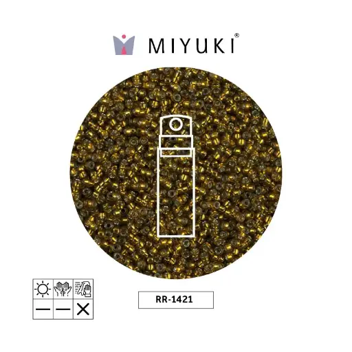 [32114] Mostacilla Miyuki rocalla 15/0 RR1421 silver lined golden olive x 10g