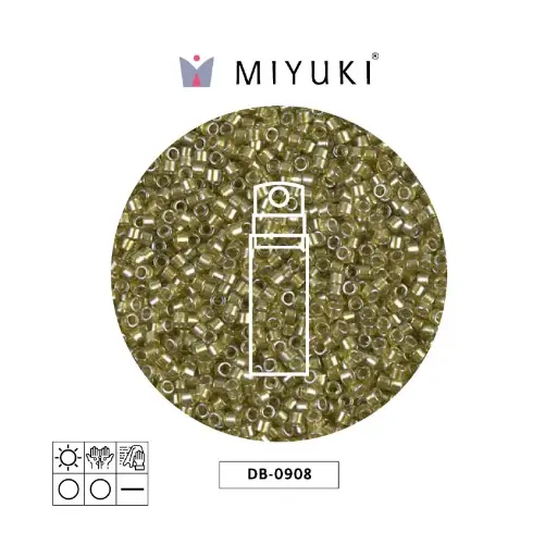 [29901] Miyuki delica 11/0 DB0908 sparkling beige lined chartreuse x 10g