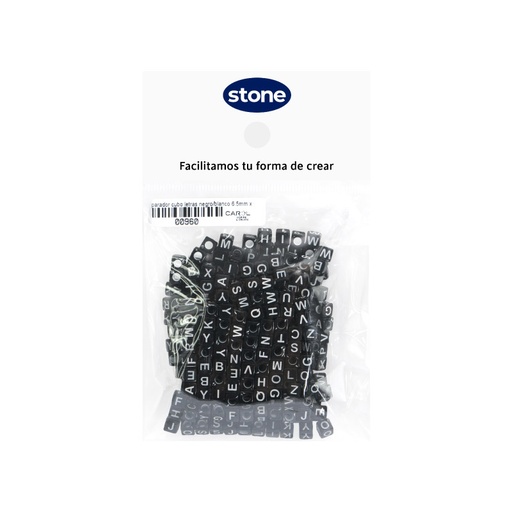 [00960] Acrilico separador cubo letras negro blanco 6.5mm x 50g