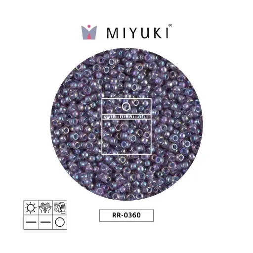 [11549] Mostacilla Miyuki rocalla 11/0 RR0360 lined light amethyst AB x 25g