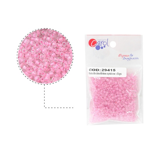 [29415] Mostacilla china 6/0-4mm crystal rose  x 50 grs