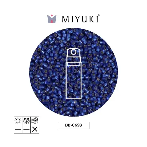 [32675] Miyuki delica 11/0 DB0693 frosted silver lined dusk blue x 10g