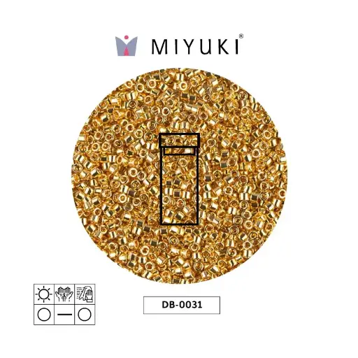 [32456] Miyuki delica 11/0 DB0031 bright gold 24kt plated x 3gr