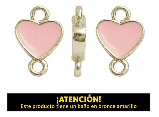 [20391] Dije corazon 2 argolla 10mm x 6mm rosado x 4 unds