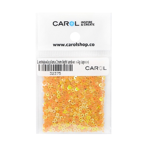 [32375] Lentejuela plana 2mm light amber x 4g (aprox)