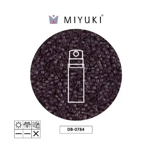 [32665] Miyuki delica 11/0 DB0784 frosted transparent dark smoky amet x 10g