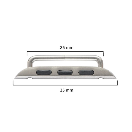 [16792] Conector pulso acero iwatch S8 plateado 35mm-26mm x 2 unds