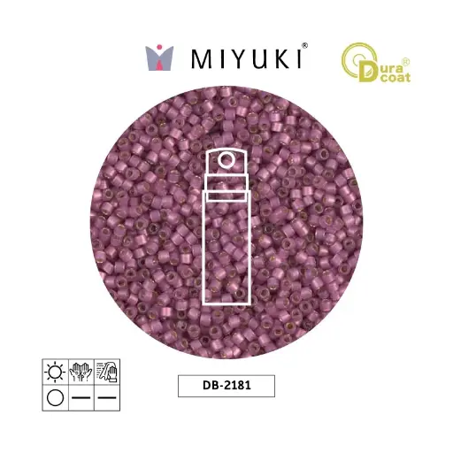 [30606] Miyuki delica 11/0 DB2181 silver lined rosebud matte x 10gr