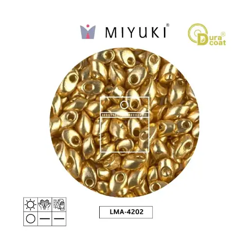 [32705] Miyuki long magatama 4x7mm LMA4202 galvanized gold duracoat x 25g