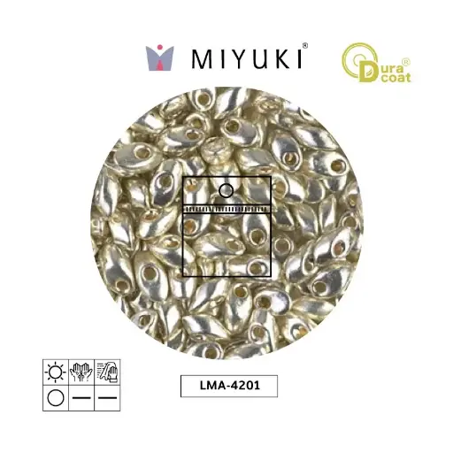 [32704] Miyuki long magatama 4x7mm LMA4201 galvanized silver x 25g