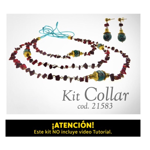 [21583] Kit colar glass rojo turqueza