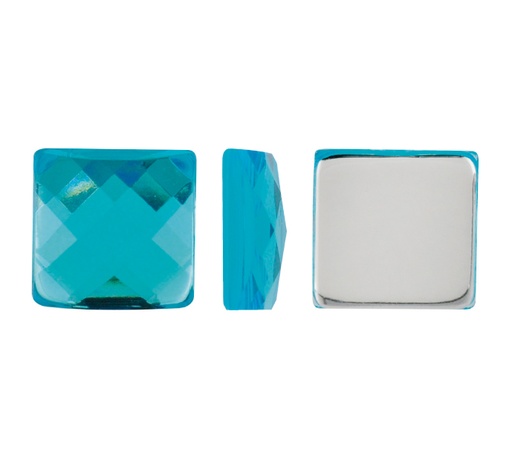 [20776] Acrilico K1026 cuadrado plano 14mm aquamarine 25 x und