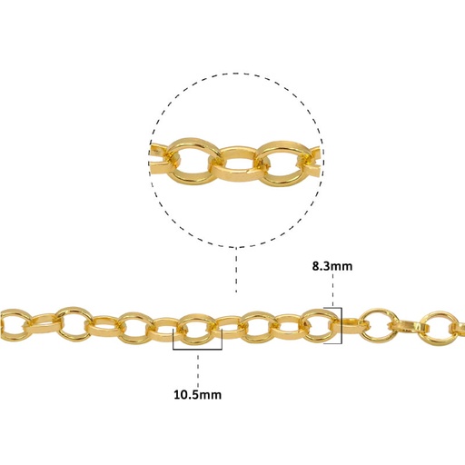 [01611] Cadena aluminio K1521 10.5x8.3mm K-29 x m