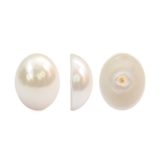 [11036] Perla sintetica oval plana back 1H 7x10mm cream A-03 x und