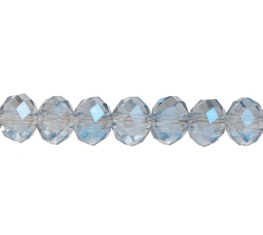 [04418] Murano rondela facetada 6mm crystal blue AB 314 x 95und