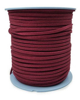 [10234] Cuero plano gamuzado 3mm 14126 Vintge Red Rollox100 Yarda